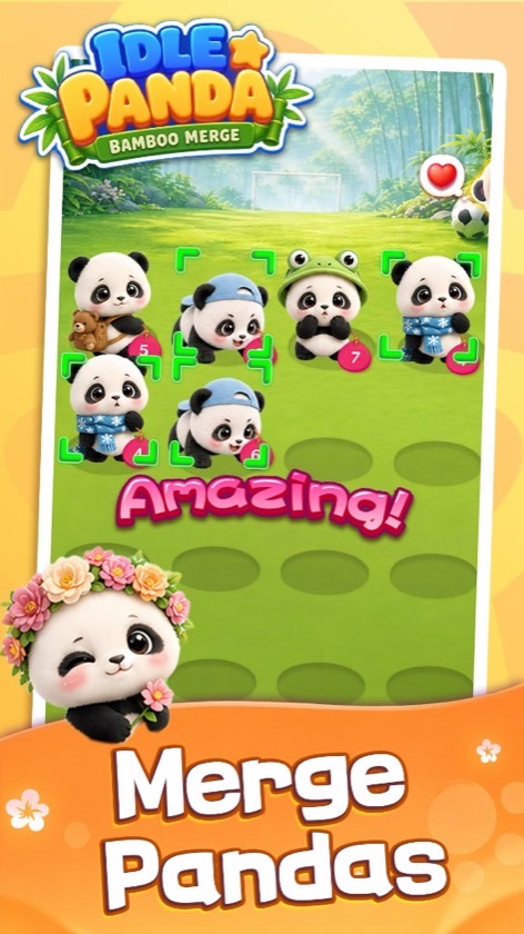 Merge pandas on a sunny bamboo field