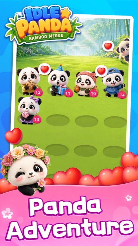 Collect high-level pandas with hearts